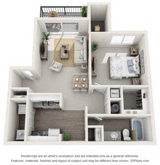a 2 bedroom192 sq ft floor plan